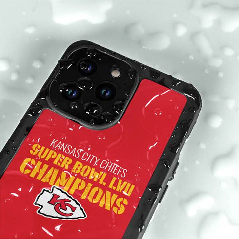 NFL Kansas City Chiefs Super Bowl LVII Champions iPhone 15 Pro Waterproof Case